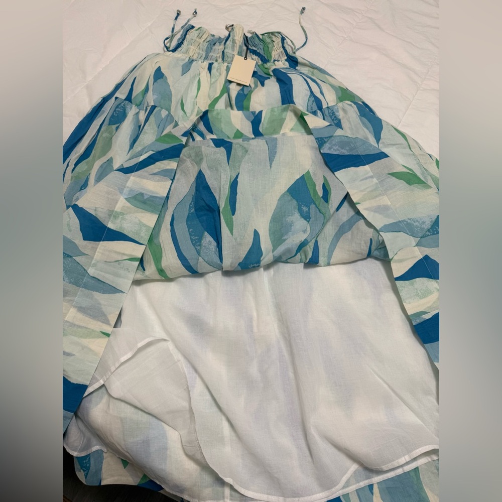 ELAN Crop Top and Smocked Waistband Midi Skirt Set Coverup - Picture 5 of 6
